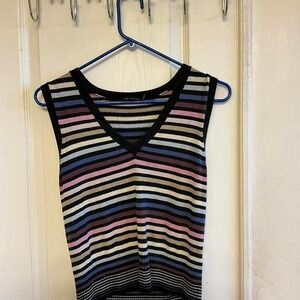 The Limited Vintage multi-coloured striped sweater vest. Size Medium